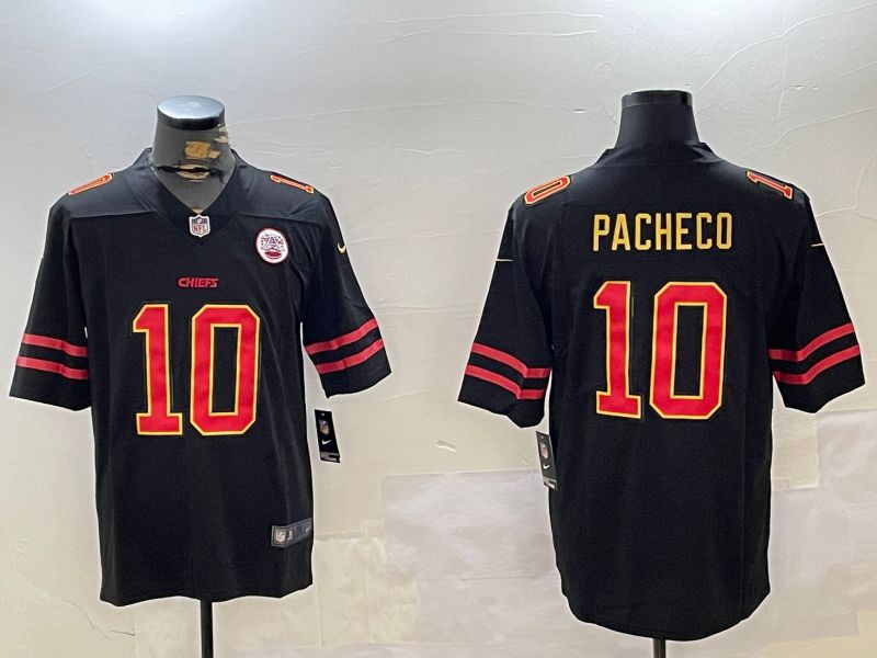 Men Kansas City Chiefs #10 Pacheco Black Gold 2024 Nike Limited NFL Jersey style 1->kansas city chiefs->NFL Jersey